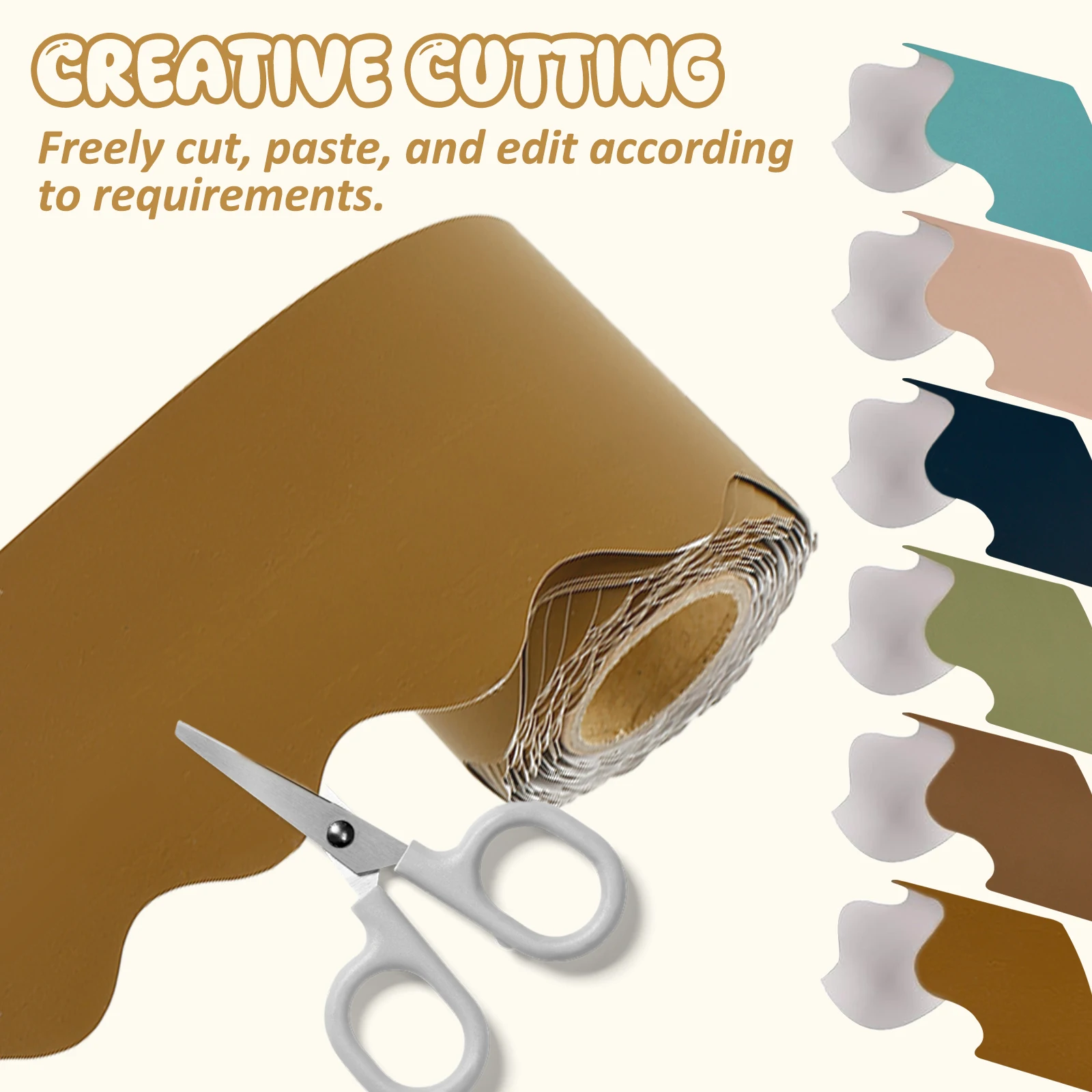 6/8 لفات لوحة إعلانات الفصول الدراسية ملصق الحدود ملصق ملون متموج حافة ورقة حفلة المنزل لتقوم بها بنفسك لوحة إعلانات الجدار الديكور 10 متر