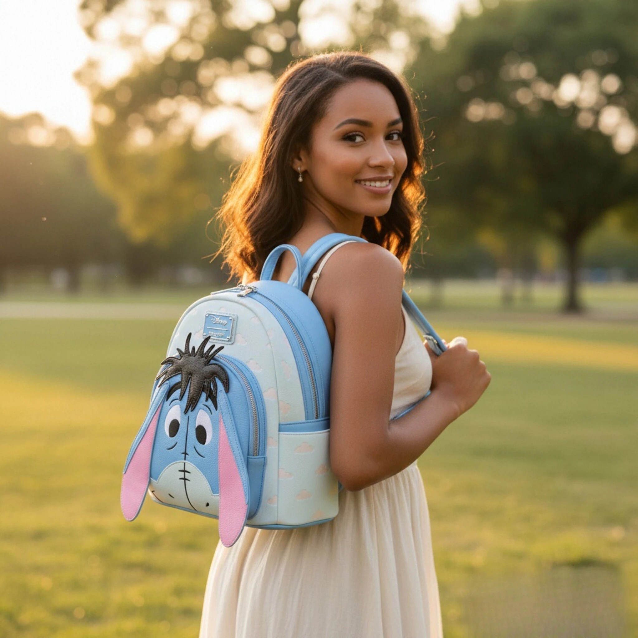 Winnie The Pooh Triple Pocket Mini Backpack Bags Cosplay Womens Double Strap Shoulder Bag Purse