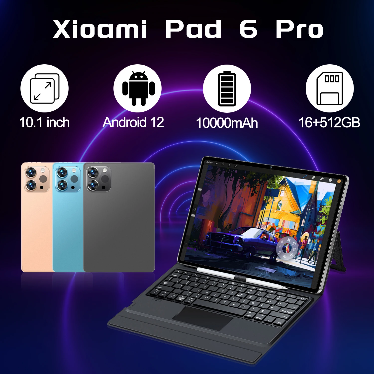 Original Android Tablet Xioami Pad 6 Pro 16+1TB 10.1 Inch Tablets PC 5G Dual SIM Card or WIFI with keyboard Google Play Tablette