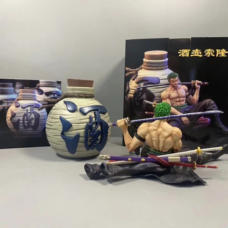 Tersedia 10.5Cm Figur Aksi Anime ONE PIECE Flagon Roronoa Zoro Model PVC Patung Mengumpulkan Mainan Dekorasi Meja Hadiah Ulang Tahun Anak