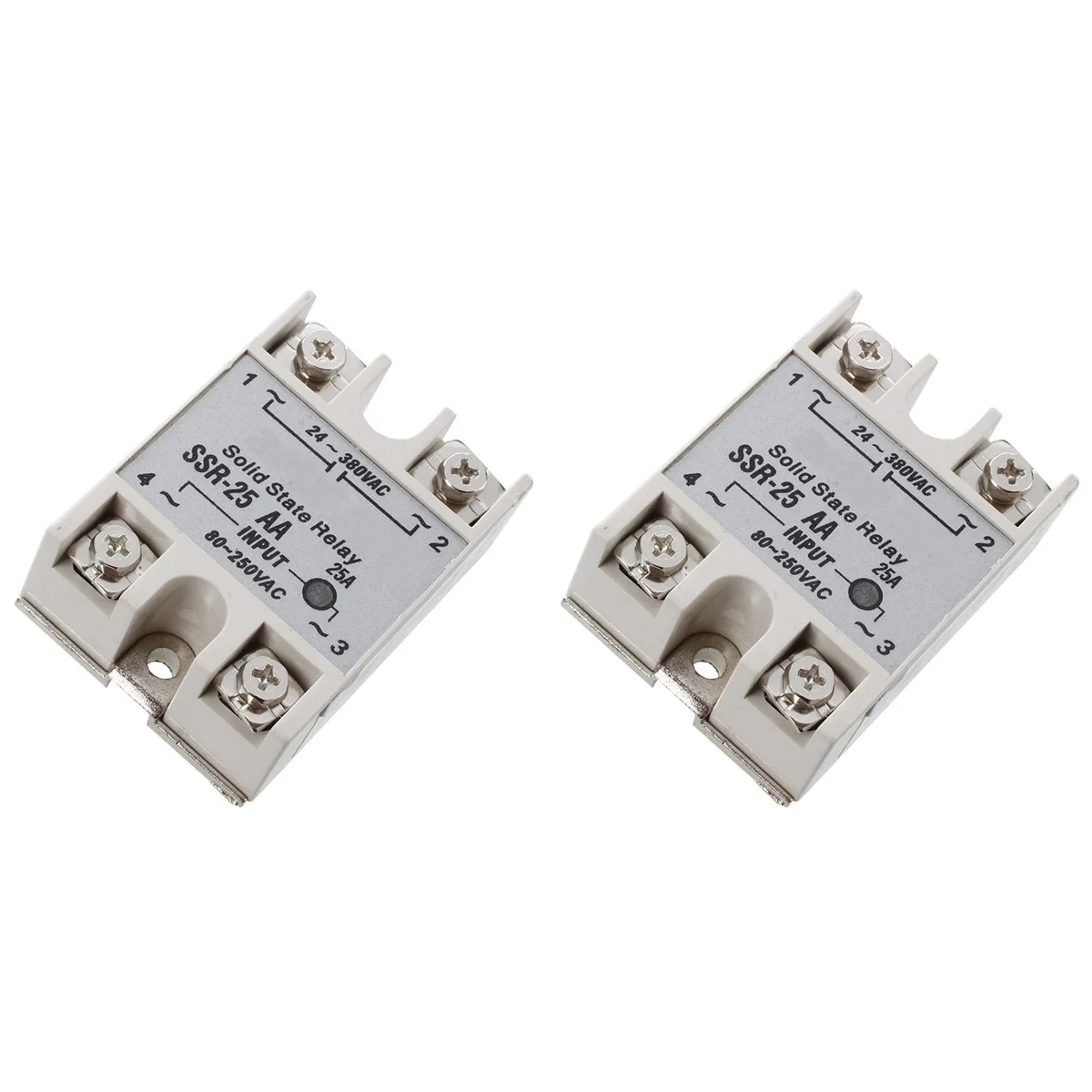 A003 2X SSR-25AA 80-250V 25A مرحلات حالة الوحدة الصلبة AC للتحكم في الآلات