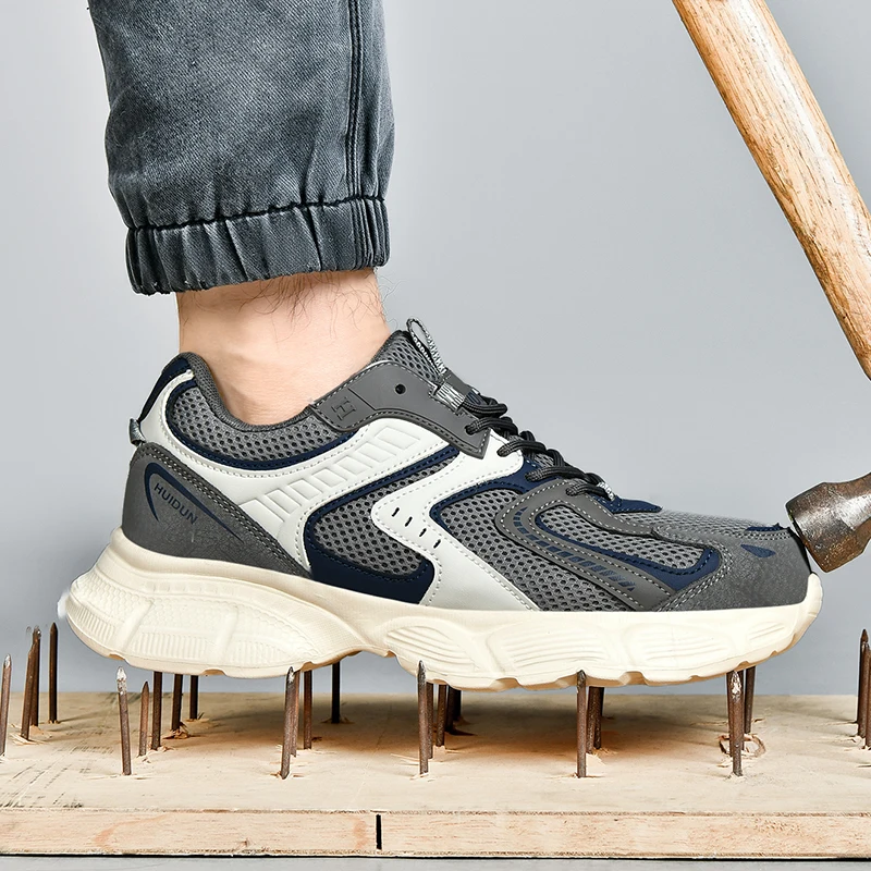 

Men Safety Shoes man Lightweight Comfor work shoe womensecurity steel toe Sneakers Breathable Non-Slip summer Hiking work boots