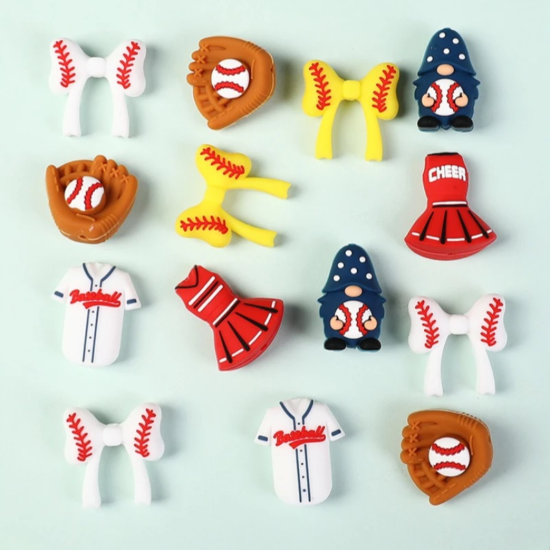 

20/50 шт. 3D силиконовые бусины пищевого класса, мультяшные бусины для изготовления украшений, аксессуары для ручек и брелоков, детские силиконовые бусины