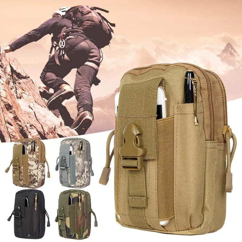 Tactical Belt Mole Pouch Fanny Pack Bag - Military Waist Bag for Men - Outdoor Phone Mountaineering Bag