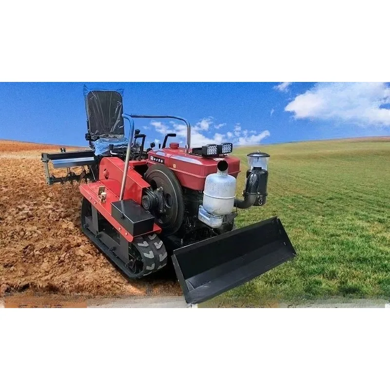 รถไถเดินตามขนาดเล็ก สี่ล้อ พร้อมผานไถพรวนดิน ขุดร่อง และพรวนดินละเอียด