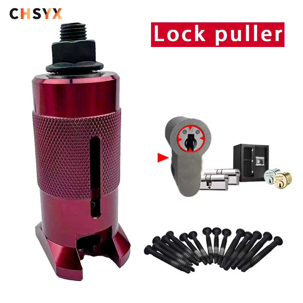 RedLock – extracteur de cylindre, outil d'extraction de clous et 10 pièces/sac, vis d'extraction de cylindre, ensemble d'extracteur de cylindre, outil de retrait, outils de foret