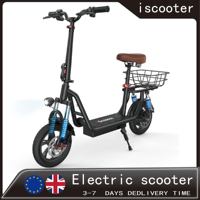 Electric Scooter iScooter i12 With seat And basket 12 Inch 500W Foldable Kick eScooter 36V 7.5Ah Max Range 35km Mobility Scooter