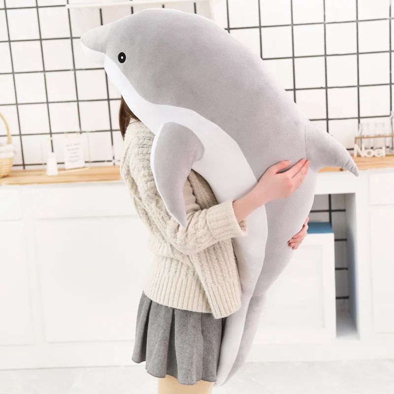 1 Stück 30/50 cm Kawaii Delfin Plüschtiere, niedliche, weiche Stofftier-Kissen für Kinder, Mädchen, Schlafkissen, Geschenk – Detail 7