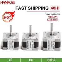 HANPOSE 3pcs  Stepper Motor 14HS2812 Nema 14 0.15N.m 1.2A 35mm for CNC  Nema14 Stepper Motor