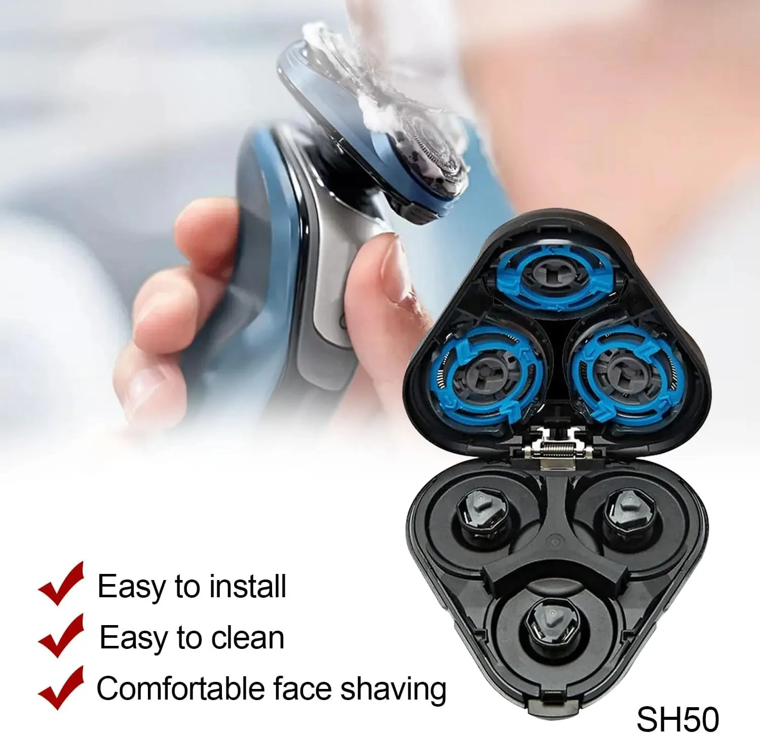 ل فيليبس S5000 S5370 S5571 S5420 S5140 S5078 S5050 S5082 S5380 S5400 XZ5800 الحلاقة رئيس شفرة استبدال SH50 الحلاقة رئيس