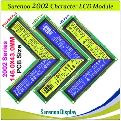 Surenoo 146*43MM 202 20X2 2002 Big Character Large Larger LCD Module Display Screen Panel LCM Parallel IIC I2C USB USB2LCD