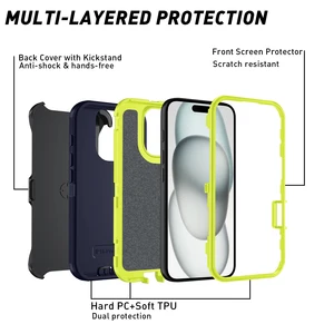 Casing Ponsel Pelindung Tahan Guncangan untuk iPhone 11 12 13 14 15 Pro Max X XS XR XSMAX 7 8 Plus SE2 SE4 PC Keras+Penutup Belakang TPU 10 casing bumper iphone 14 pro penjualan terbaik - №