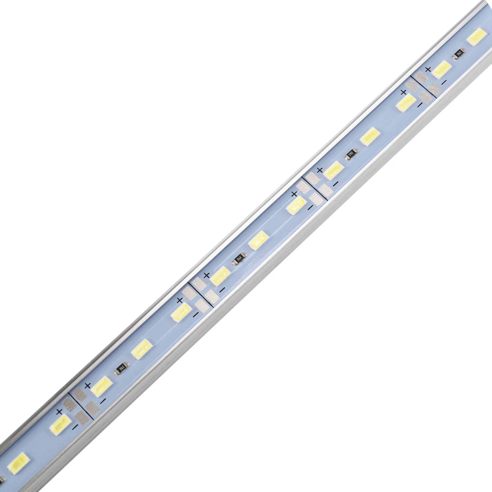 10X 50CM 12V 36 LED 5630 SMD Hard Strip Light Aluminum Shell With End Cap White-ABQU