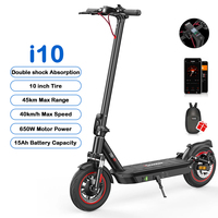 iScooter i10 10 inch Electric Scooter 650W Powerful Scooters For Adult 40KM/H 15Ah Electric Kick Scooter Dual Shock Absorption