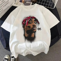 Tupac Top Tees Summer  Cotton Top Men and Women 2PAC Streetwear Grunge Plus Size Kawaii Casual T Shirt Top Tees Harajuku Kawaii
