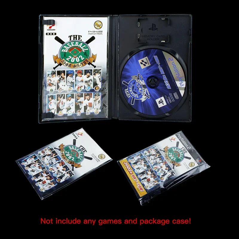 100pcs PS2 CD Game Case Resealable Sleeve OPP Plastic Bags Instruction Booklet Sleeves for Sony PS2 PS3 PS4 PS5 Manual Ps skin