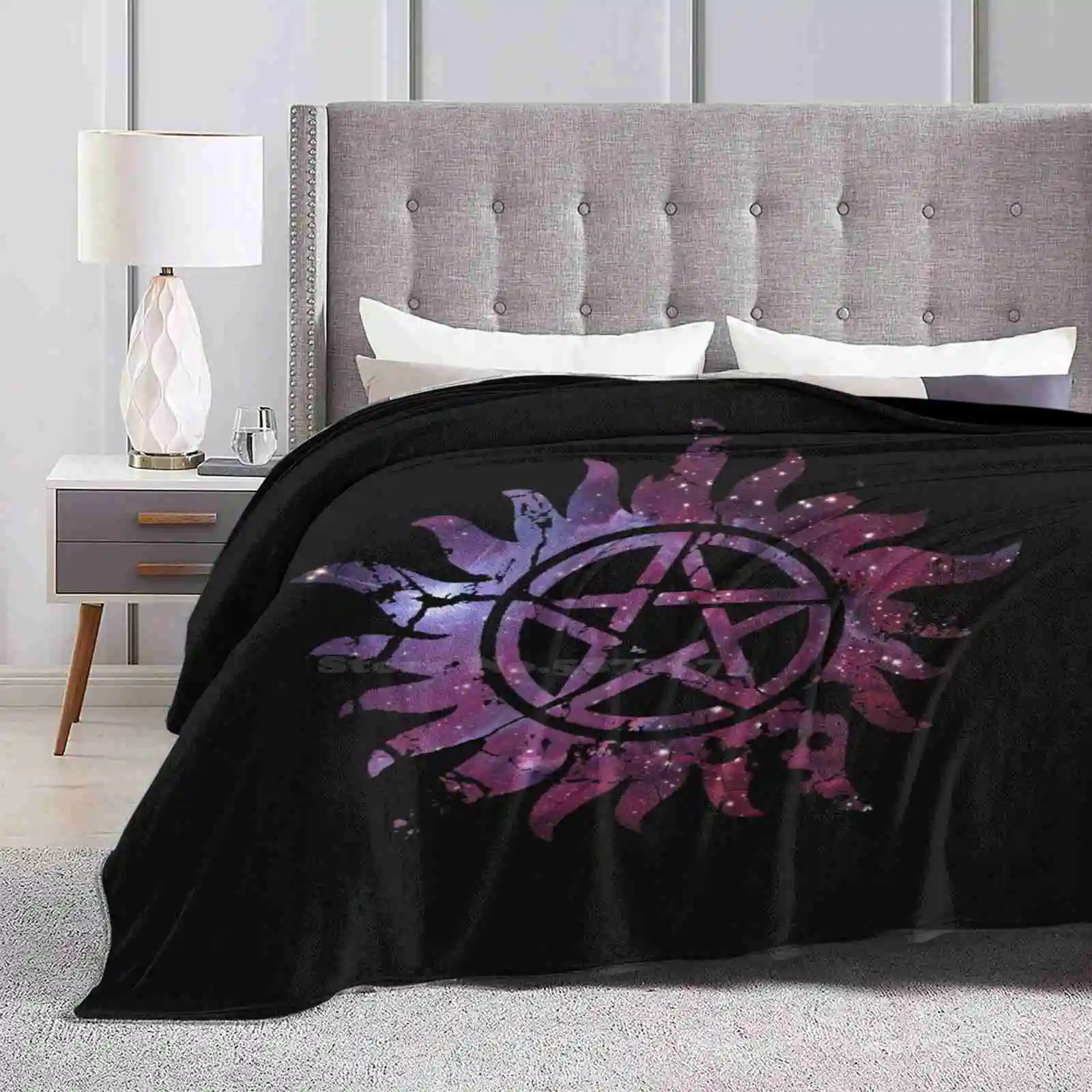 Supernatural Anti-Possession Galaxy Print Air Conditioning Soft Blanket Supernatural Winchester Dean Sam Cas Anti Demon