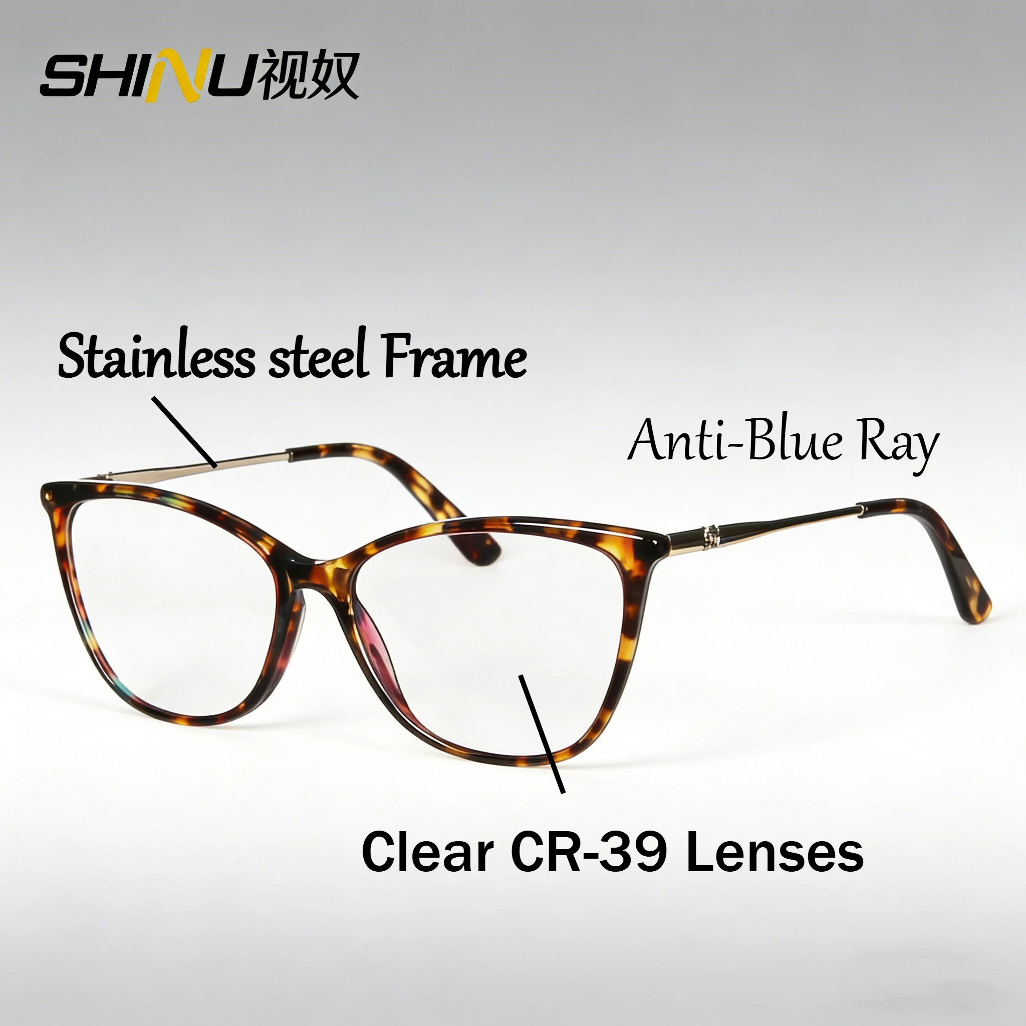 

Очки SHINU с регулируемой оправой из ацетата для женщин, блокирующие синий свет, с красными линзами для сна, 3 варианта линз