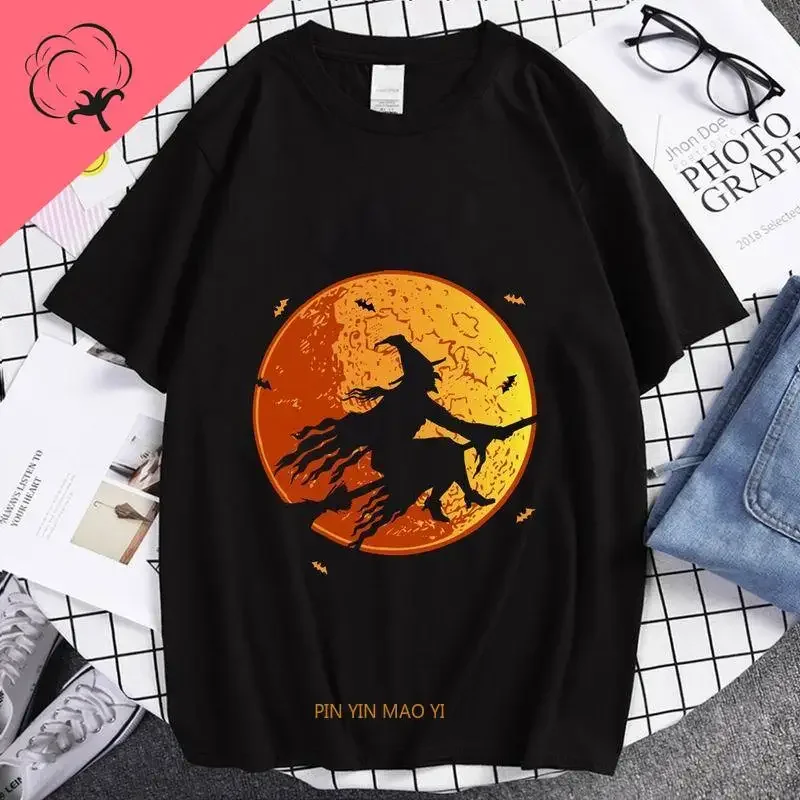 HELLOWEEN  Witch Hipster T SHIRT Men Women 100% Cotton Helloween Band in Tour T-Shirt Y2k Kawaii Clothes streetwear