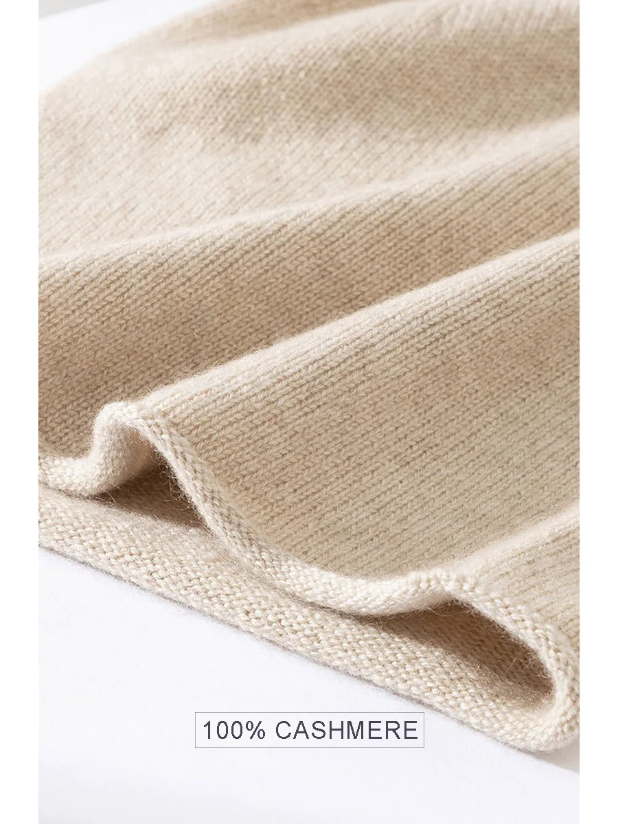 Slouchy 100% Cashmere Stocking Cap Beanies Women Men Seamless Knitted Hat Ultralight & Soft Everyday Essential