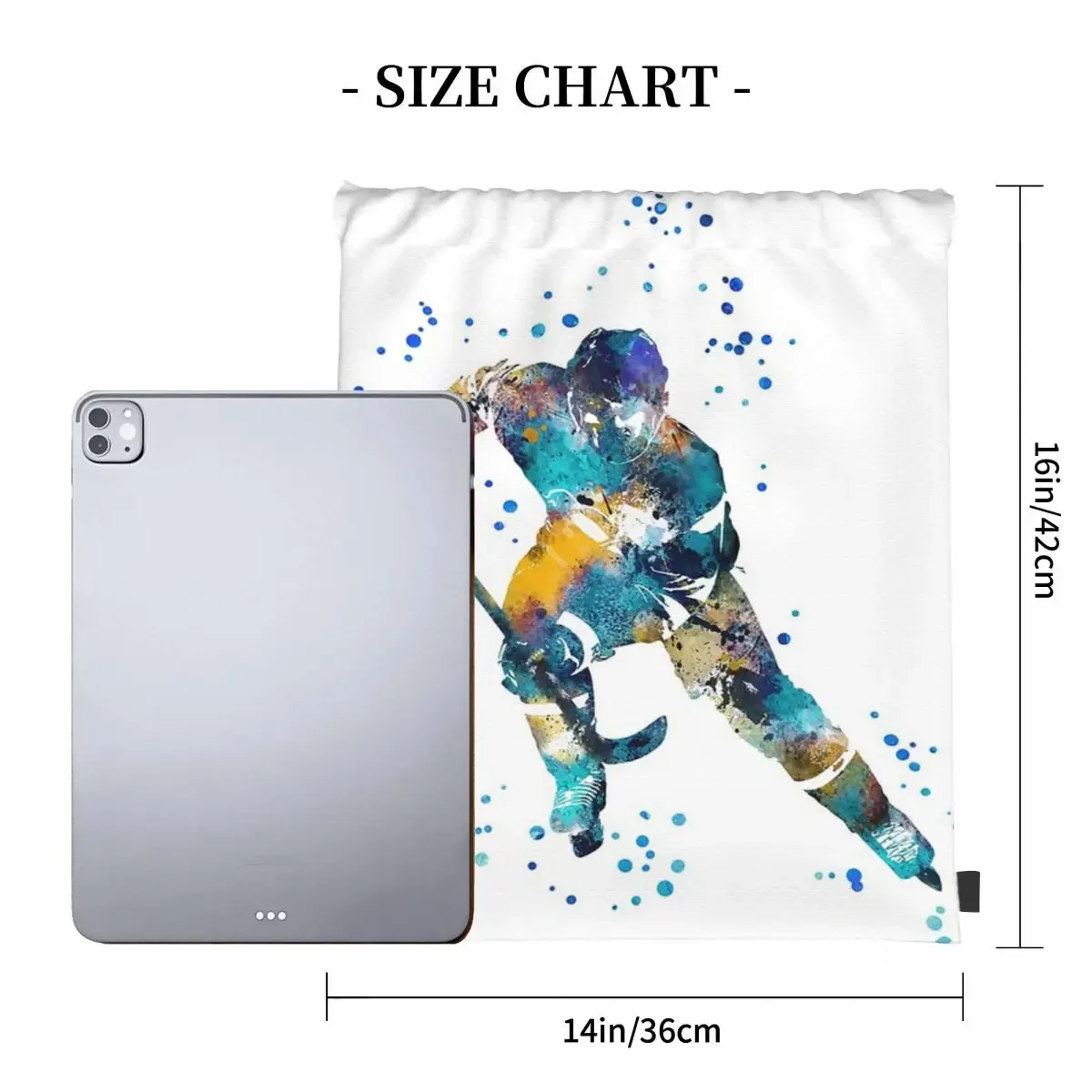 Hockey Player Backpacks Fashion Portable Drawstring Bags Drawstring Bundle Pocket Shoes Bag Book Bags For Travel School