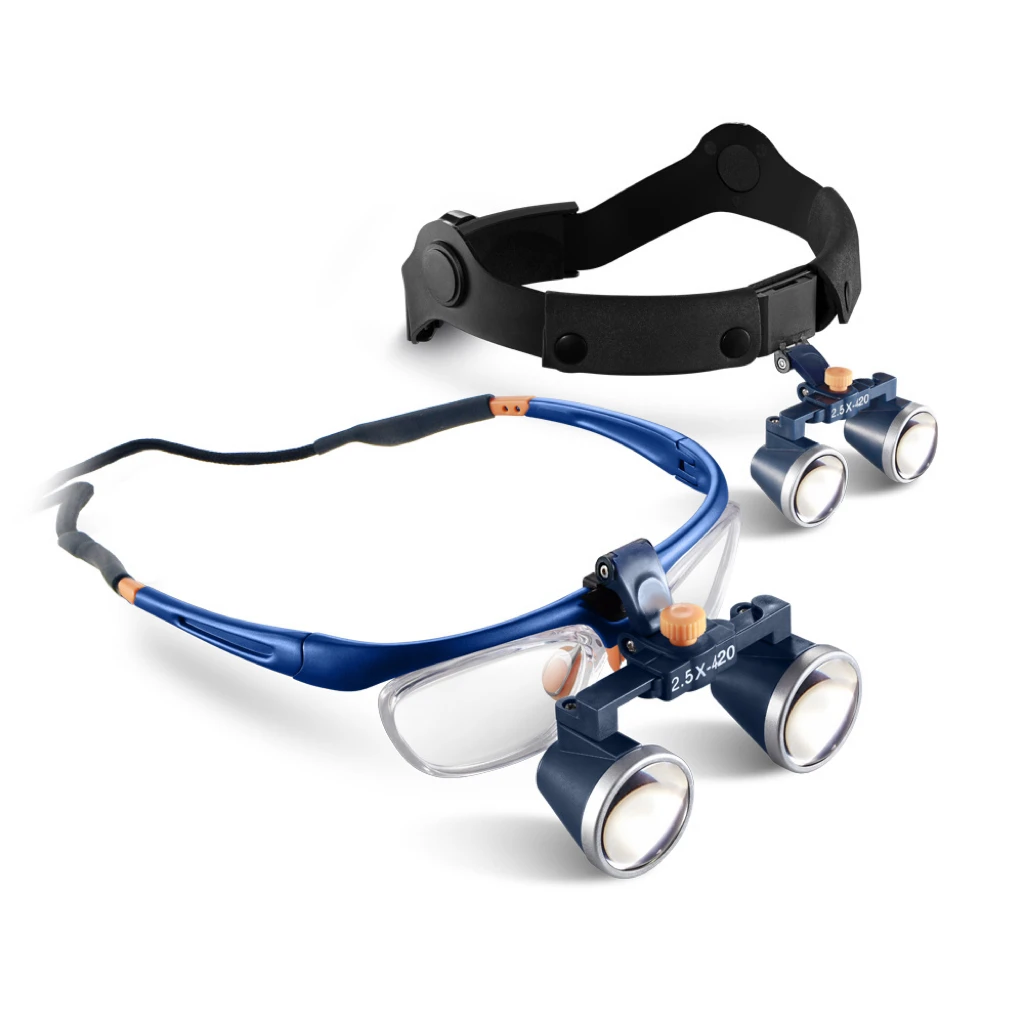 

Новые медицинские бинокулярные лупы FD-503G-1 2026 года, тип «очки», 2.5/3.5X, для стоматологии, двусторонние, для осмотра полости рта, синие