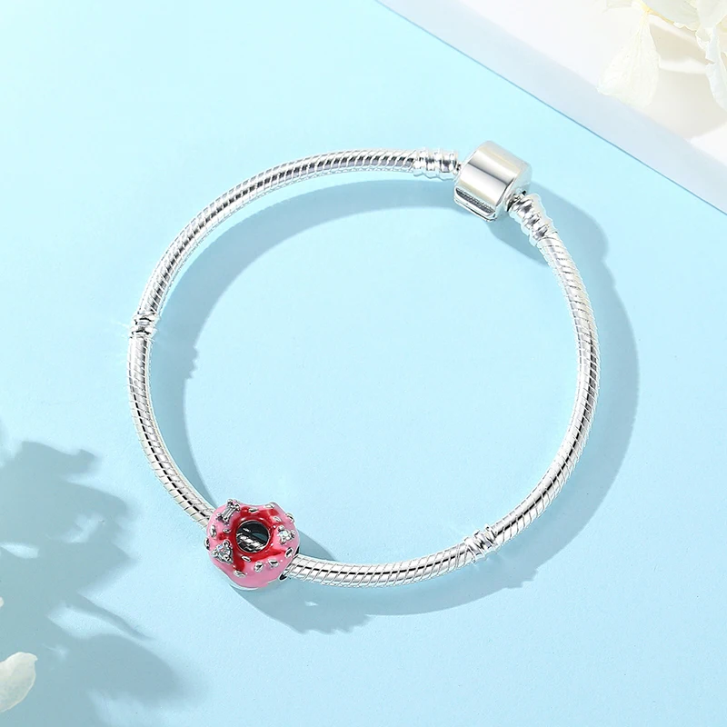 Dijes de plata esterlina 925 originales para mujer, cuentas con colgante de corazón de amor, compatibles con pulseras Pandora, collares, joyería,