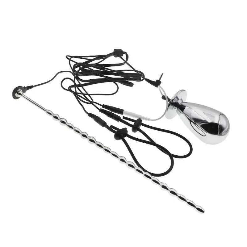 Delayed Ejaculation Pulse Massage Penis Plug Electro Shock Silicone Penis Ring Sex Toys For Men Masturbation Accessories