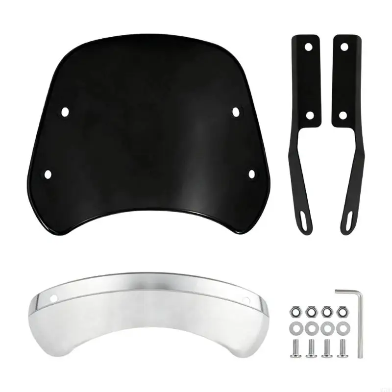 M76E Motorrad-Windschutzscheibe mit Schlitzhalterung und vier Löchern für die Scheinwerfermontage – Detail 9