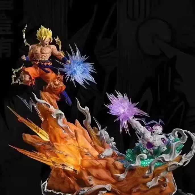 25cm Figurki Anime Dragon Ball Son Goku kontra Frieza, figurki akcji z PVC, kolekcja modeli, dekoracja na biurko, statuetka, ozdoba, zabawki, prezenty