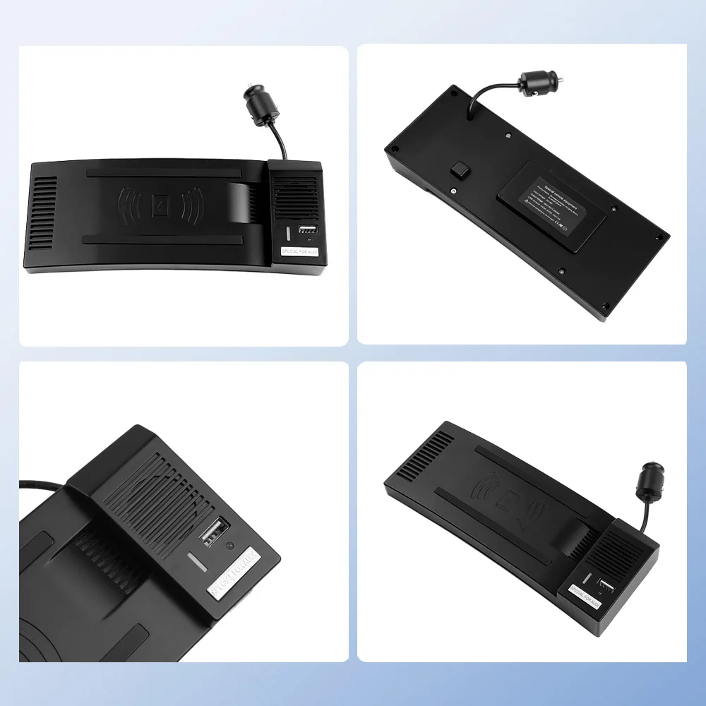 شاحن لاسلكي لأودي A6 S6 RS6 A7 S7 RS7 C7 2011-2018 ولاعة السجائر شاحن سيارة 15 واط سيارة الهاتف المحمول تشى شحن سريع