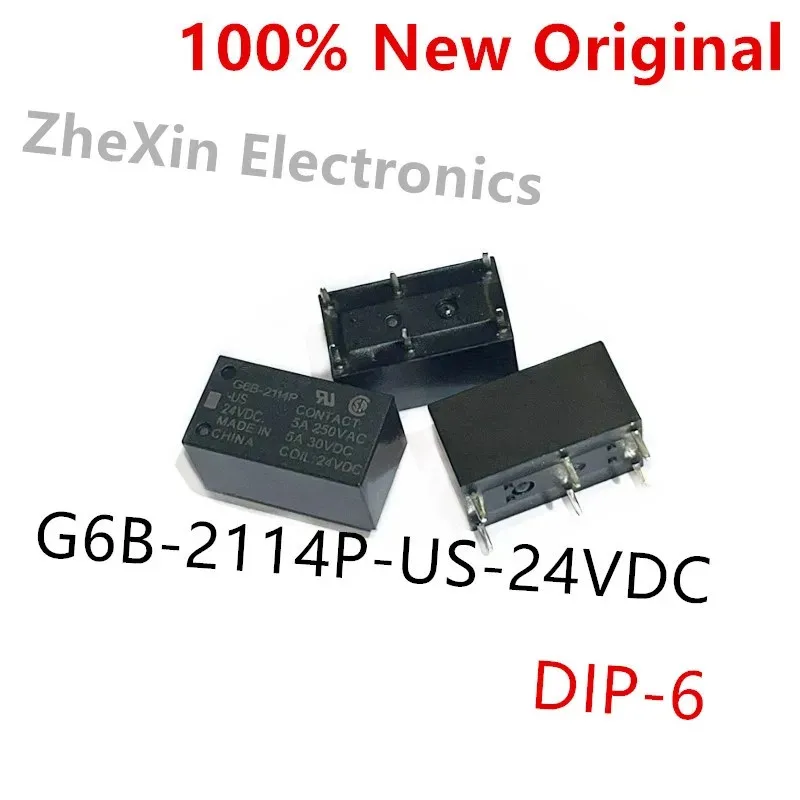 5 SZT./Lot G6B-2114P-US-5VDC 、G6B-2114P-US-12VDC 、G6B-2114P-US-24VDC DIP-6 Nowy Oryginalny Przekaźnik Zasilania G6B-2114P-US