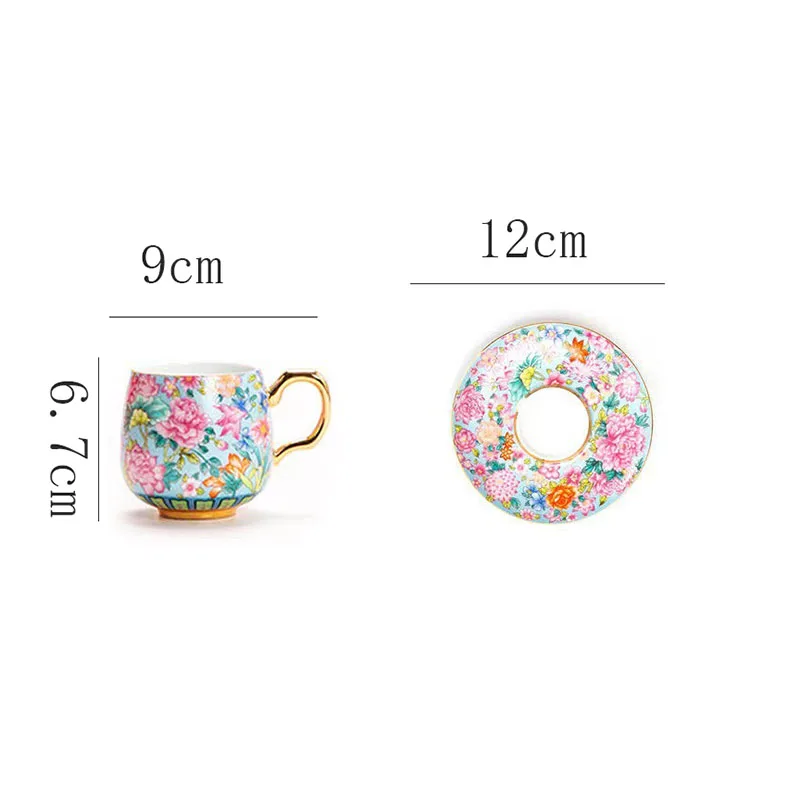 European Ceramic Coffee Mug Saucer Beautifully Painted Mug Tea Tea Cup Afternoon High-end Tea Accessories Home Latte Cup Gifts