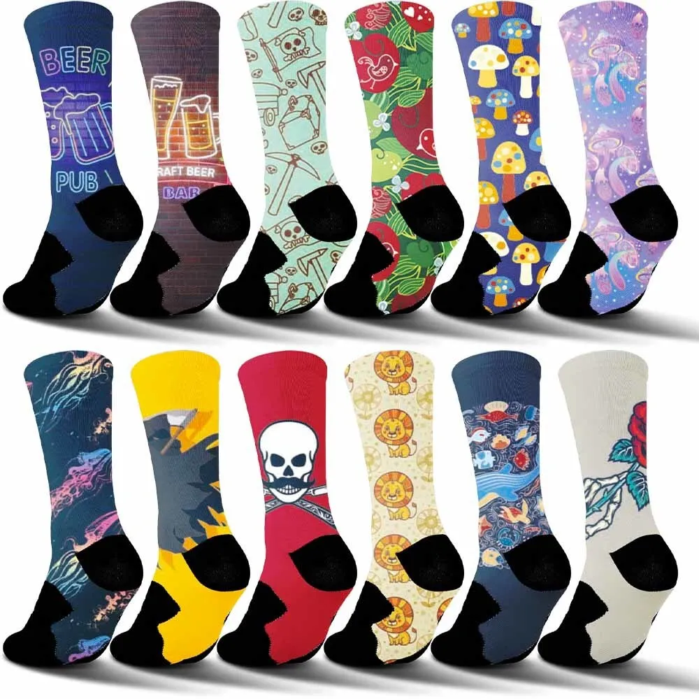 Hurry up and grab! Cycling socks with creative designs—vintage beer vibes and cosmic patterns. Make your ride stand out!