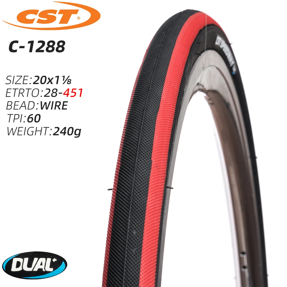 28-451 CST C-1288 BMX ROAD BICYCLE TIRE 100PSI C1288 451 20X1 1/8