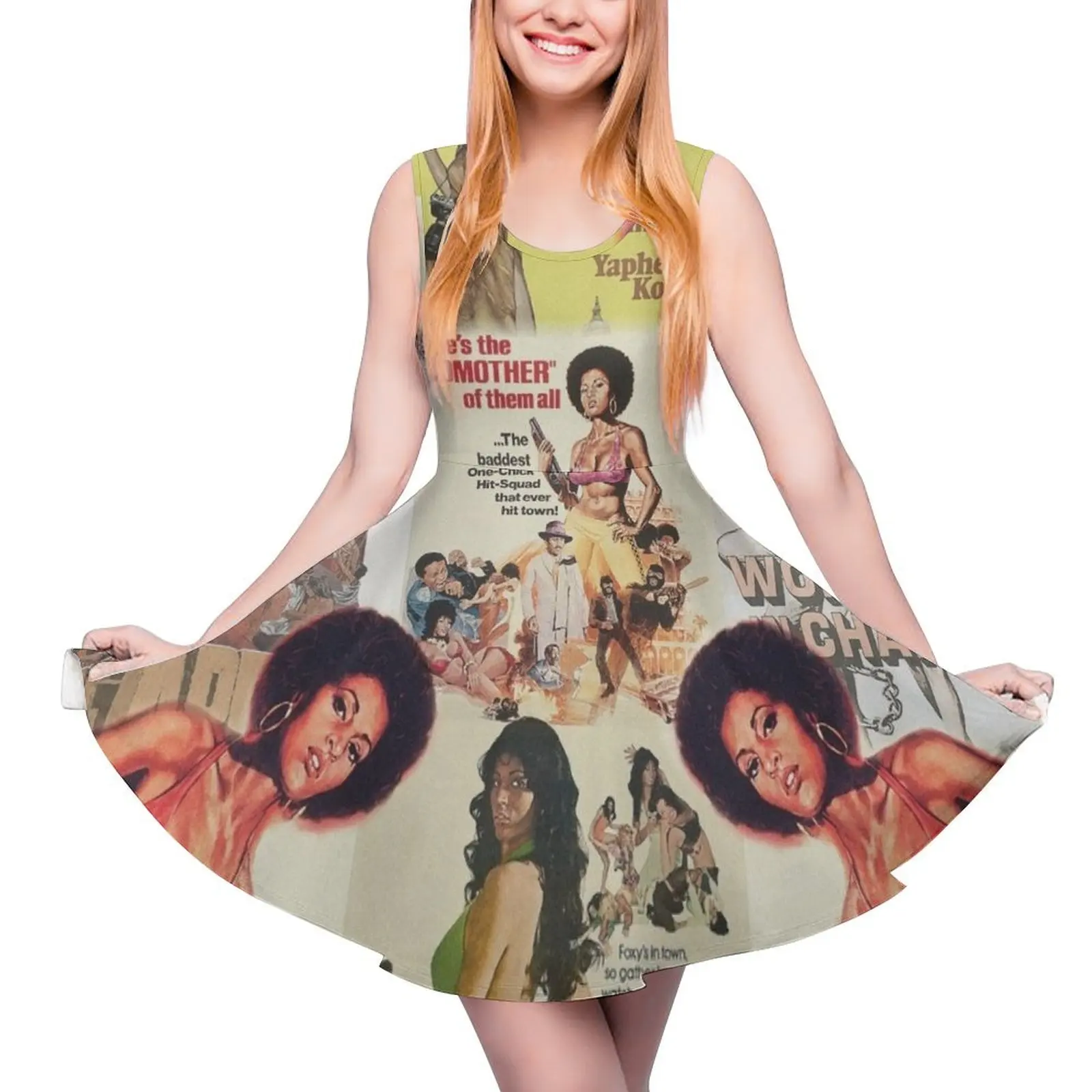 

Pam Grier 70s Movies Films Sleeveless Dress Woman clothes elegant party dresses for women 2024