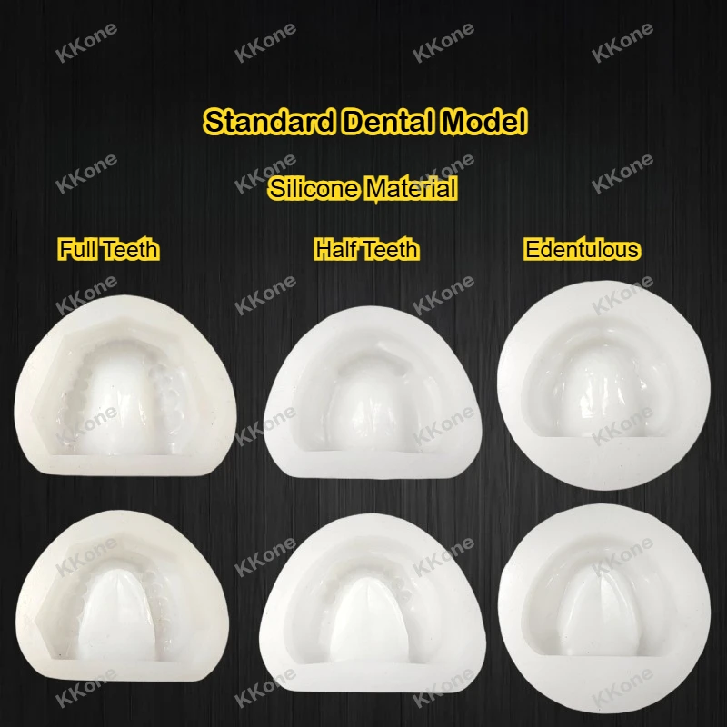 1 Pair Dental Lab Standard Silicone Plaster Model Complete Cavity Block Full Teeth Half Teeth Edentulous Dental Lab Supplies