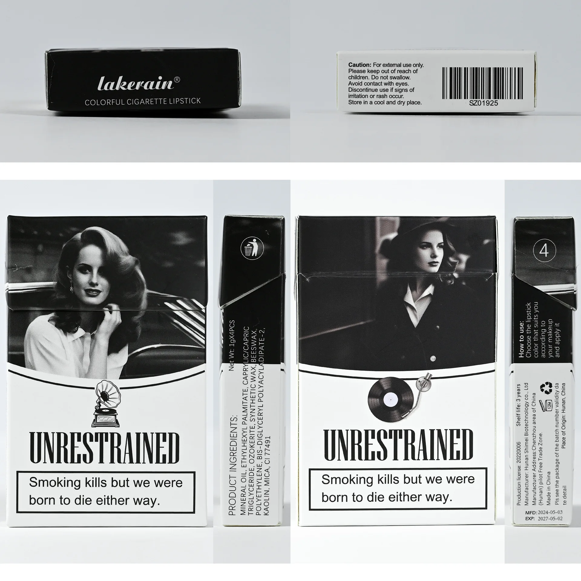 Kit de lápiz labial tabaco, brillo de labios mate, esmalte de labios largo, tubo de lápiz labial resistente al agua, cosméticos de brillo de labios desnudo, cuatro colores.