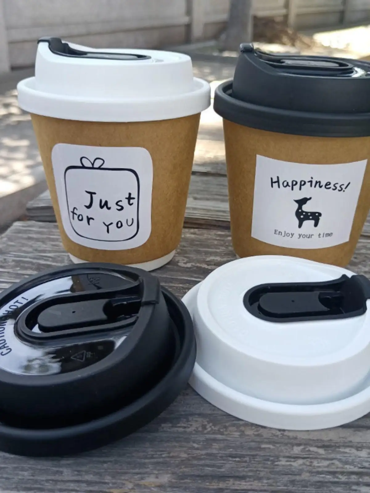 

50pcs 90 caliber disposable coffee paper cup hot drink ins wind double-layer thick with lid straight drink chubby milk tea cup