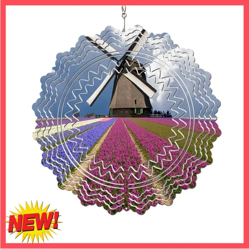 

B17C 8 Piece 10 Inch Sublimation Wind Spinner White Aluminum Sublimation Blanks Double Sided Wind Sculptures