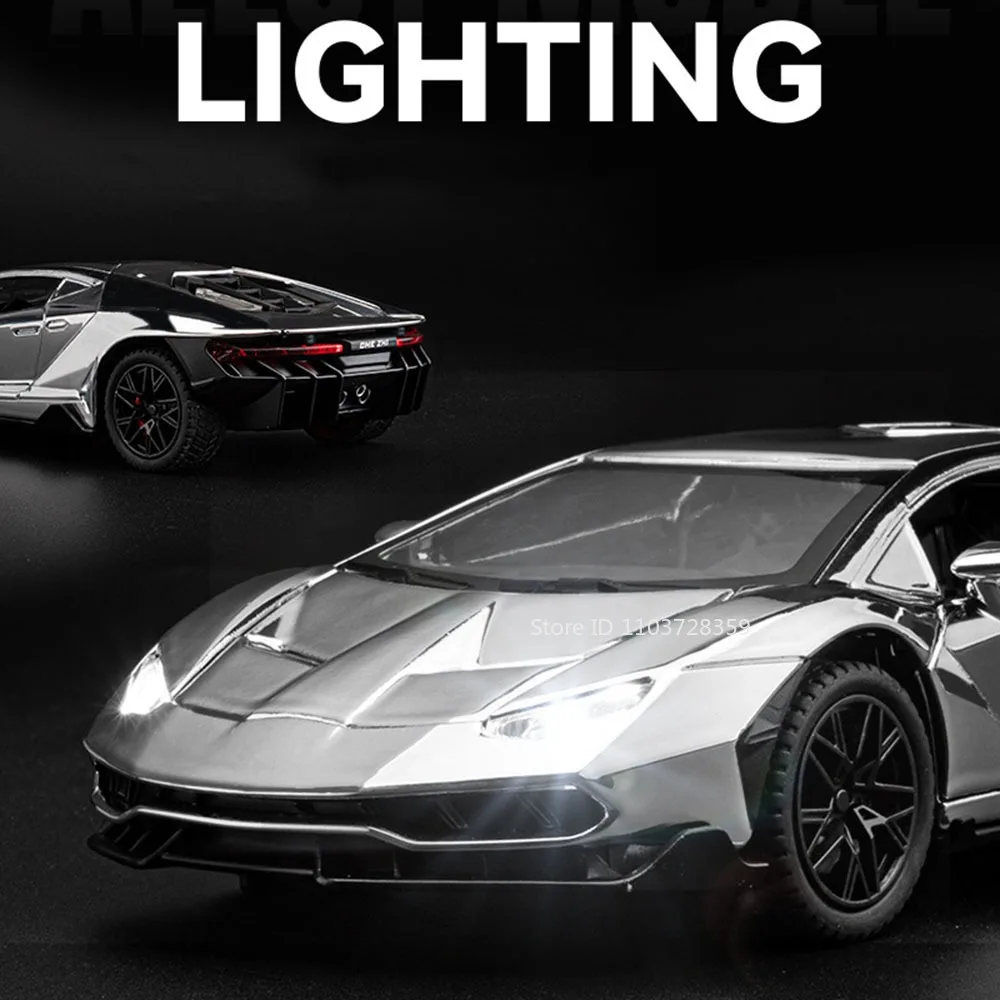1:24 LP770 Revuelto Supercar Model Toys Alloy Diecast Miniature Sports Cars Sound Light Doors Opened Pull Back for Kids Gifts