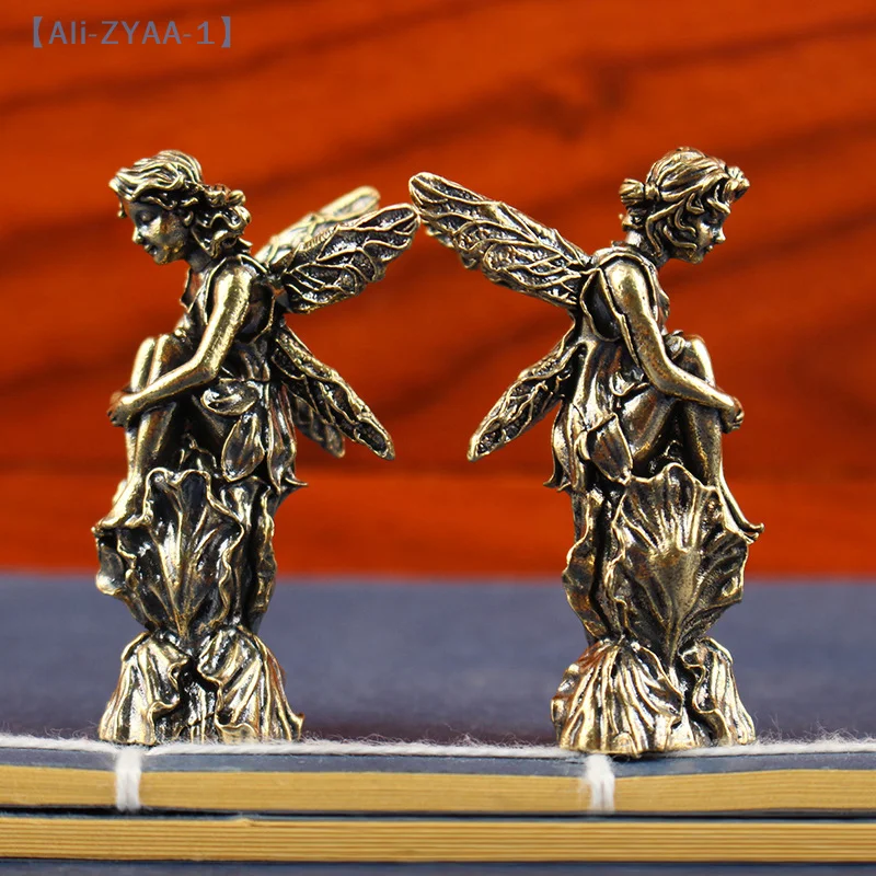 【ZYAA-1】الرجعية النحاس إله الحب كيوبيد تمثال الحلي الصغيرة النحاس تماثيل الملاك اكسسوارات الديكور المنزل