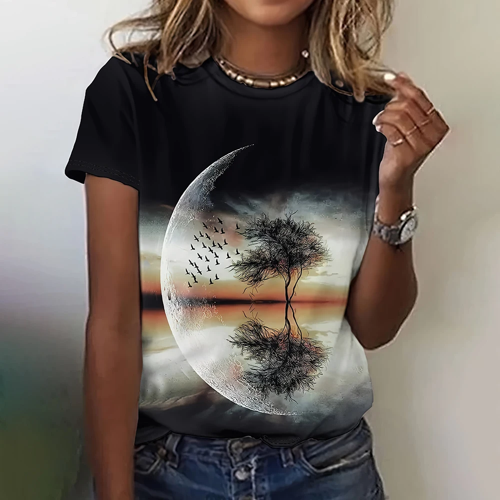 Vintage Women\'s T-shirts Crucifix Pattern Print Tees Jesus Retro Tops Casual O-neck Short Sleeves Pullover Summer Loose T shirt