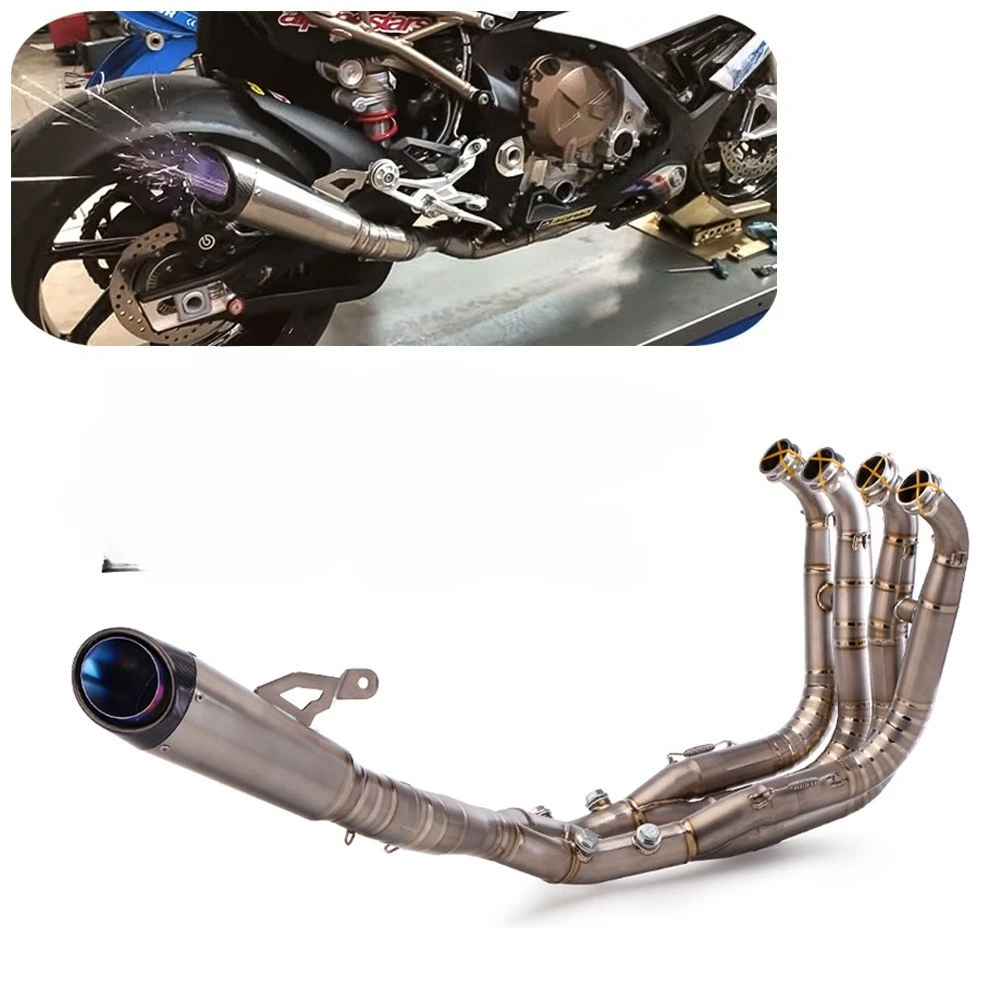 Motorcycle Muffler Exhaust for S1000RR S1000R 2019-2022 S1000 R RR 2021-2022 Modification Titanium Alloy Front Section