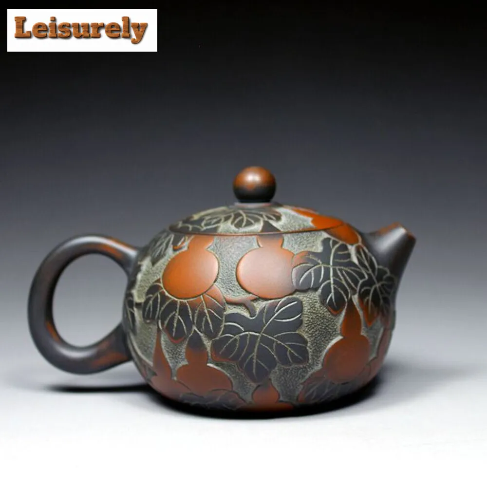 Antique Chinese Purple Clay Gourd Teapot Custom Qinzhou Nixing Pottery Zisha Tea Set Handmade Filter Xishi Kettle Beauty Teaset