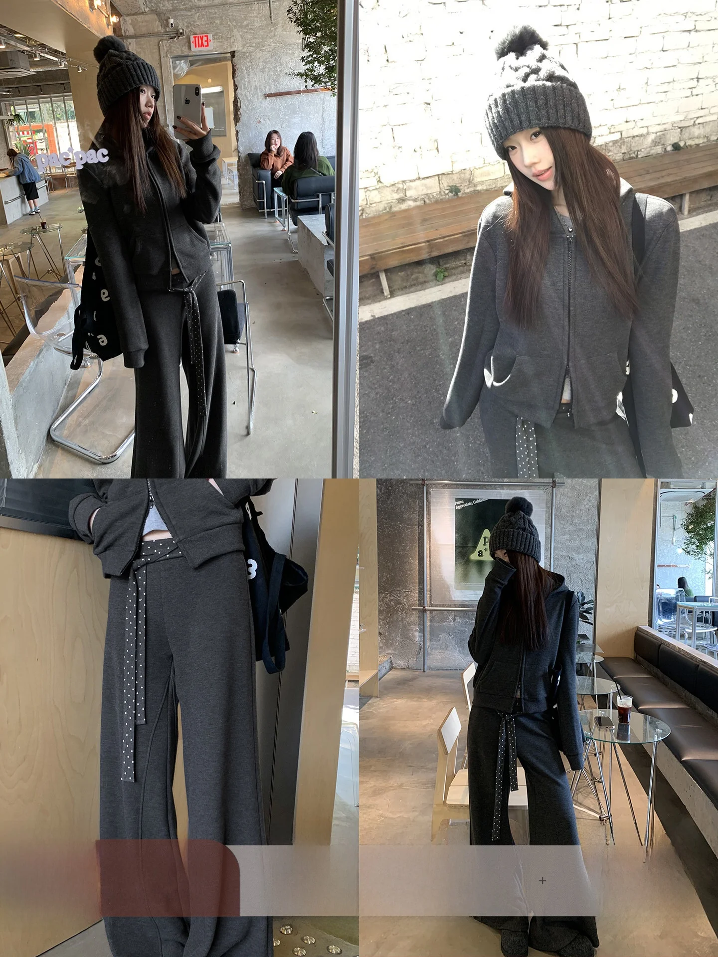 

Fce Lined ort Hooded Jaet Women's ey Top Coat Commute Sle Polyester Fiber Long Sve Zipper Closure Pure Color