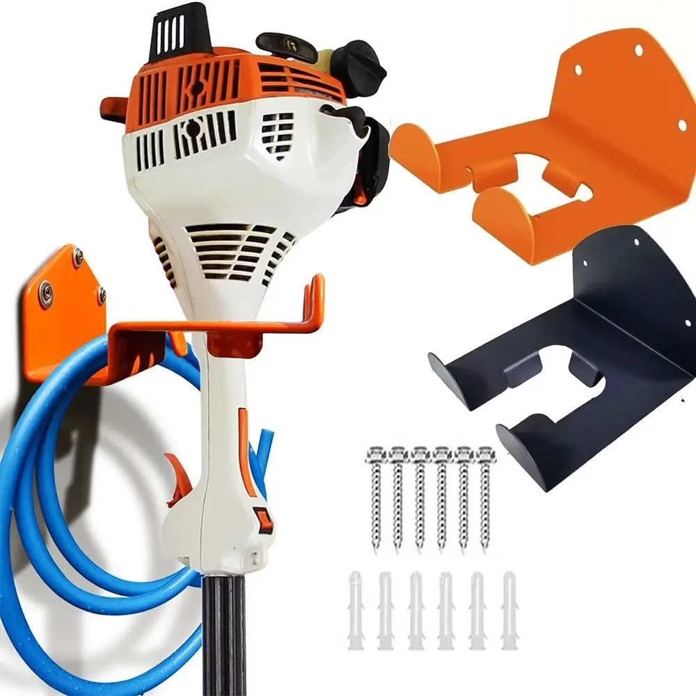 Wall Mounted Trimmer Rack Heavy Duty Universal Weeder Eater Hanger Support Iron Replacement Trimmer Shelf Garage Organizer