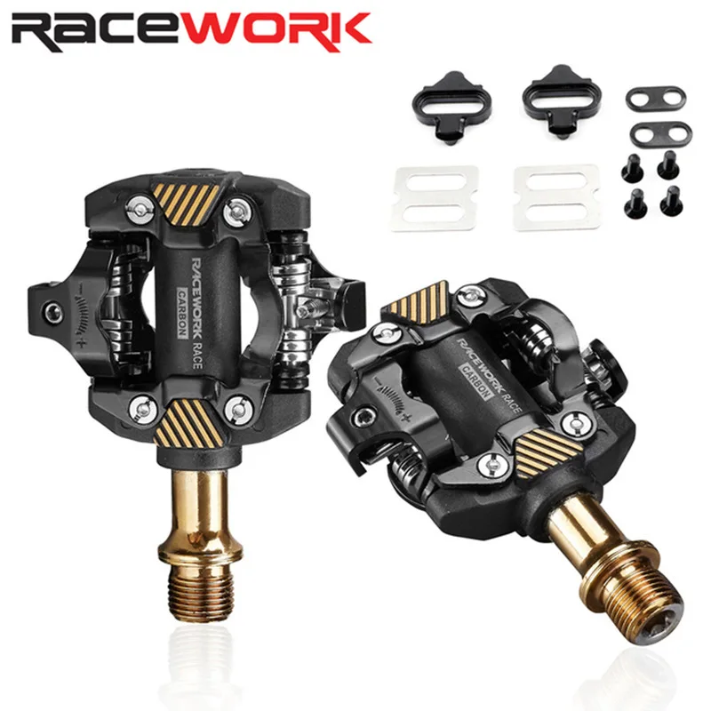 RACEWORK MTB Pedal Self-Locking SPD Pedals Mountain Bike Cleats Bearing Footrest Bicycele Parts