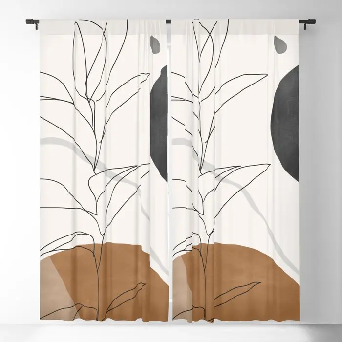 

Abstract Art /Minimal Plant Blackout Curtains 3D Print Window Curtains For Bedroom Living Room Decor Window Treatments