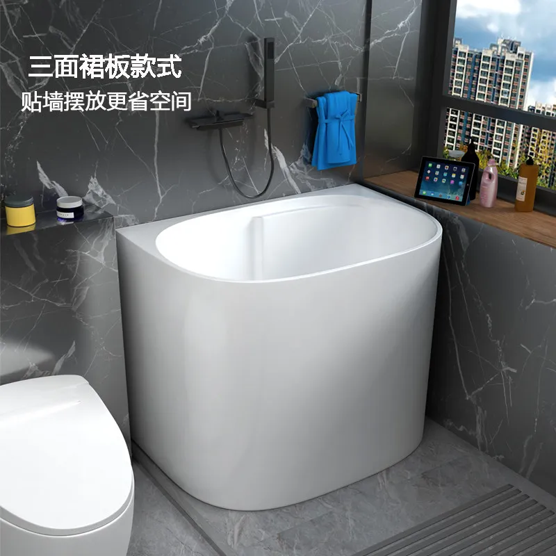 

Bathtub small apartment acrylic Internet celebrity mini deep bubble Japanese home removable thermal insulation small bathtub